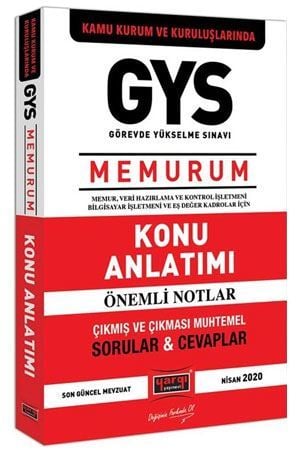 Yargı 2020 GYS Kamu Kurum ve Kuruluşları MEMURUM Konu Anlatımı Görevde Yükselme Yargı Yayınları