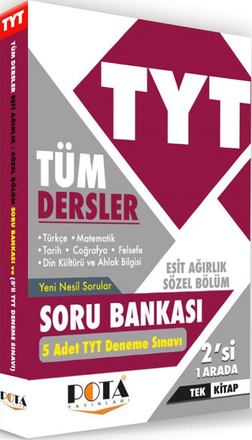 SÜPER FİYAT - Eğitim Dünyası Pota YKS TYT Eşit Ağırlık-Sözel Tüm Dersler Soru Bankası Eğitim Dünyası Pota Yayınları