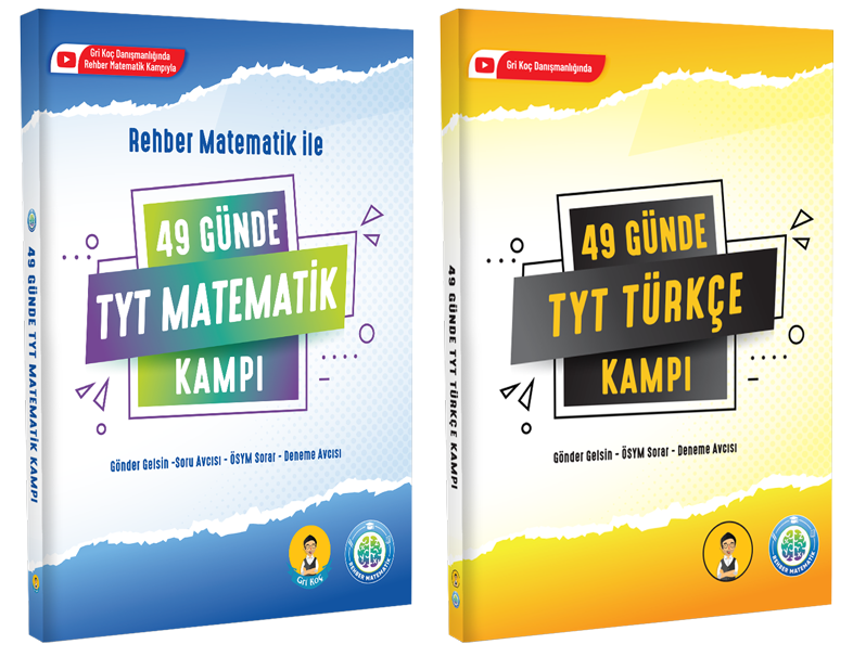 Rehber Matematik YKS TYT 49 Günde Matematik + Türkçe Kampı 2 li Set Rehber Matematik