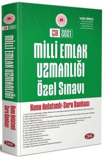 Data 2021 ÇSB Çevre Şehircilik Bakanlığı Milli Emlak Uzmanlığı Özel Sınavı Konu Anlatımlı Soru Bankası Data Yayınları