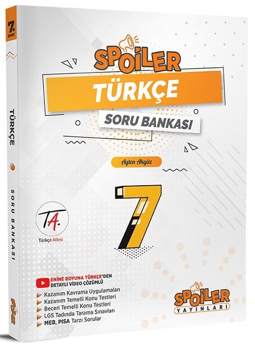 Spoiler 7. Sınıf Türkçe Spoiler Soru Bankası Spoiler Yayınları