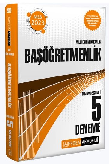 Pegem MEB Başöğretmenlik 5 Deneme Çözümlü Pegem Akademi Yayınları