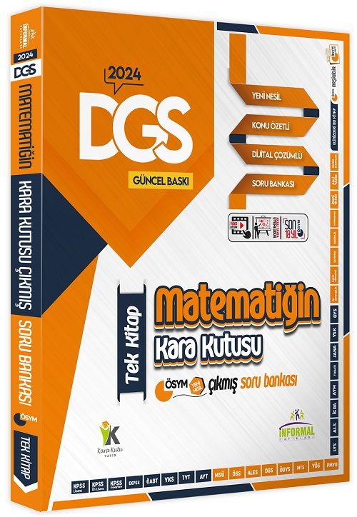 İnformal 2024 DGS Matematiğin Kara Kutusu Tek Kitap Çıkmış Sorular Soru Bankası İnformal Yayınları