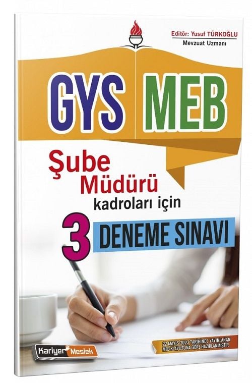 Kariyer Meslek MEB Milli Eğitim Bakanlığı Şube Müdürü 3 Deneme Görevde Yükselme Kariyer Meslek Yayınları