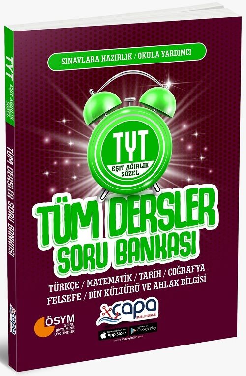 Çapa YKS TYT Tüm Dersler Eşit Ağırlık-Sözel Soru Bankası Çapa Yayınları