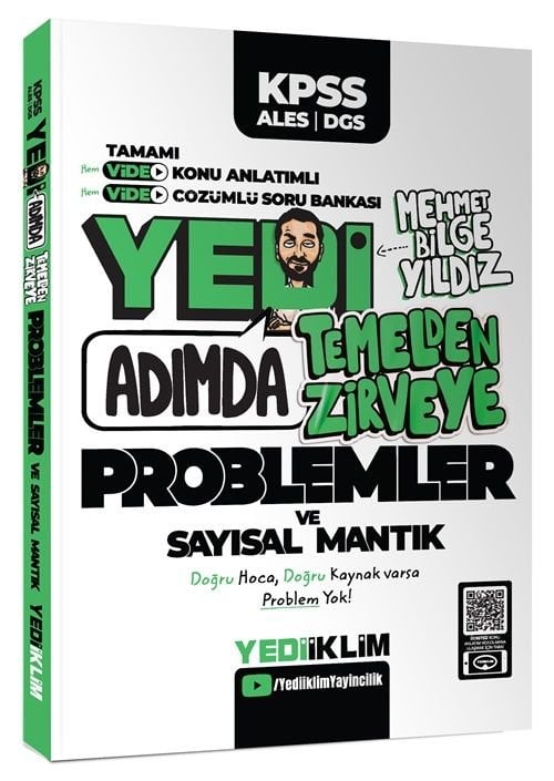 Yediiklim 2025 KPSS ALES DGS 7 Yedi Adımda Problemler ve Sayısal Mantık Konu Anlatımlı Soru Bankası Çözümlü - Mehmet Bilge Yıldız Yediiklim Yayınları