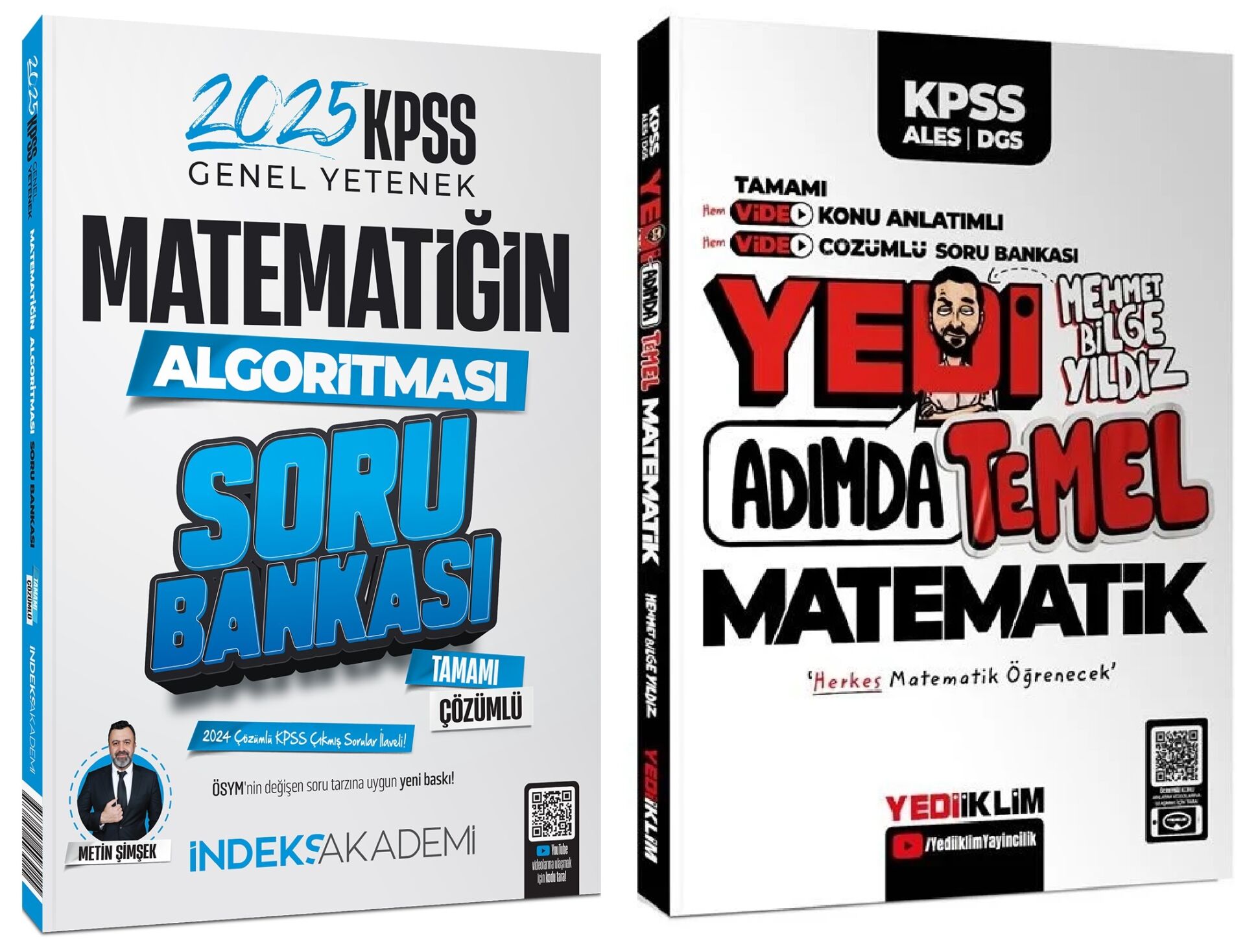 Yediiklim + İndeks 2025 KPSS 7 Yedi Adımda Temel Matematik Konu Anlatımlı Soru Bankası 2 li Set - Mehmet Bilge Yıldız Yediiklim + İndeks Akademi Yayınları