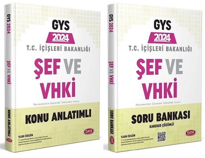 Data 2024 GYS İçişleri Bakanlığı Şef ve VHKİ Konu + Soru Bankası 2 li Set Görevde Yükselme Data Yayınları