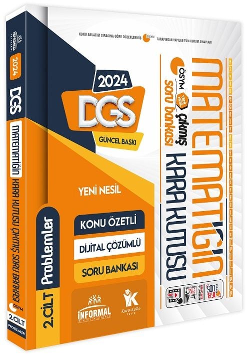 İnformal 2024 DGS Matematiğin Kara Kutusu 2. Cilt Problemler Çıkmış Sorular Soru Bankası İnformal Yayınları