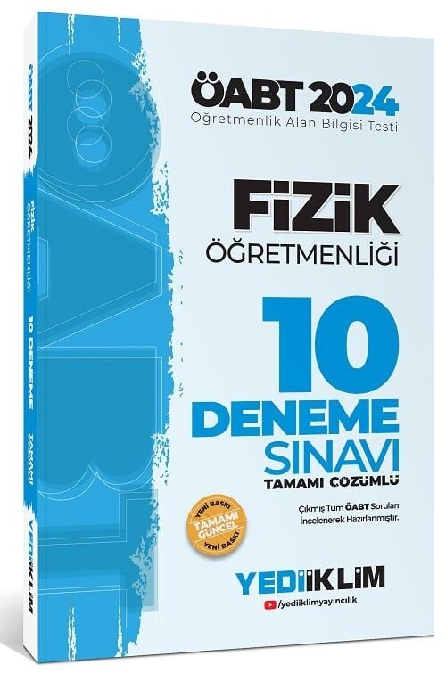 Yediiklim 2024 ÖABT Fizik Öğretmenliği 10 Deneme Çözümlü Yediiklim Yayınları