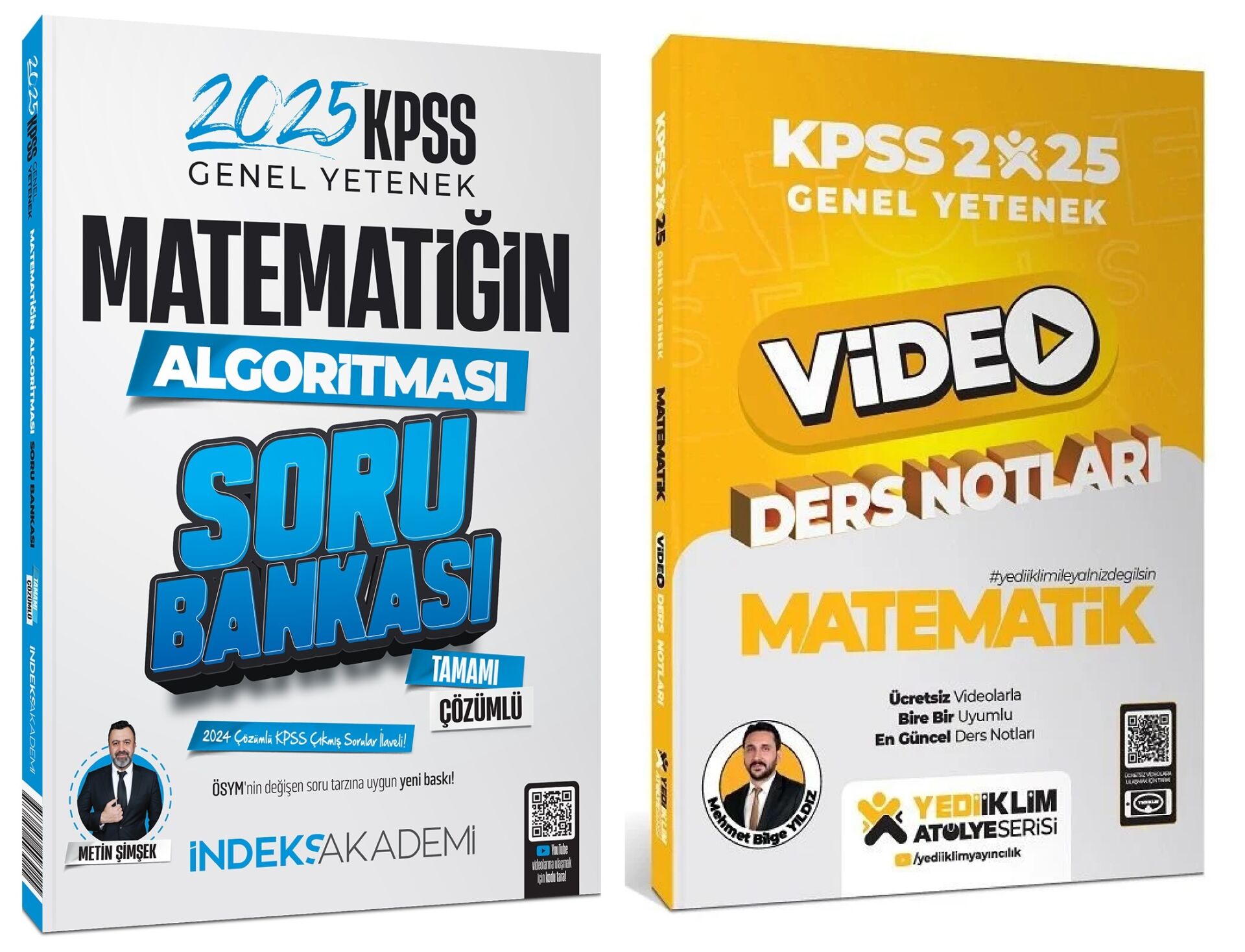 Yediiklim + İndeks 2025 KPSS Matematik Atölye Video Ders Notları + Soru Bankası 2 li Set - Mehmet Bilge Yıldız Yediiklim + İndeks Akademi Yayınları