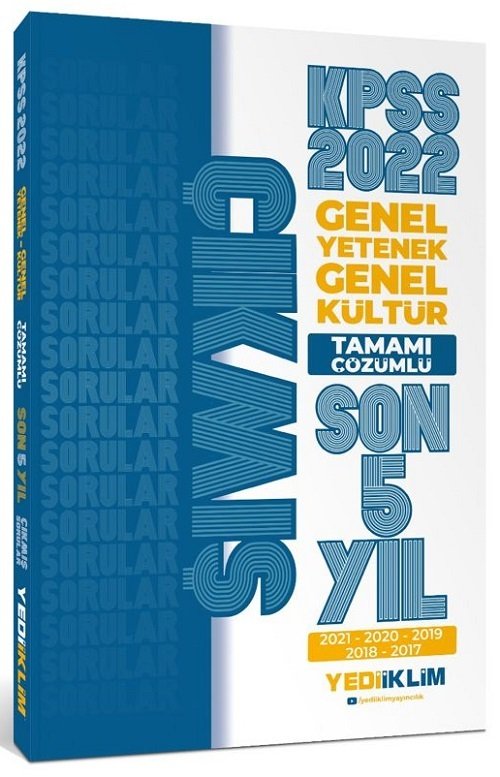 Yediiklim 2022 KPSS Genel Yetenek Genel Kültür Çıkmış Sorular Son 5 Yıl Çözümlü Yediiklim Yayınları