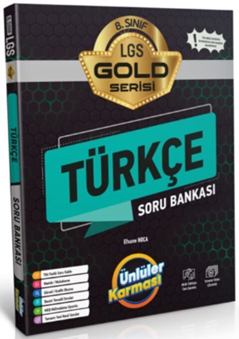 Ünlüler 8. Sınıf LGS Türkçe Ünlüler Karması Gold Soru Bankası Video Çözümlü Ünlüler Yayınları