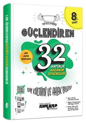 Ankara Yayıncılık 8. Sınıf Din Kültürü ve Ahlak Bilgisi Güçlendiren 32 Haftalık Kazanım Denemeleri Ankara Yayıncılık