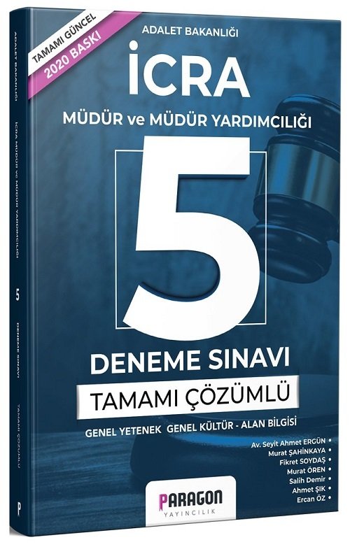 Paragon 2020 İcra Müdür ve Yardımcılığı 5 Deneme Çözümlü Paragon Yayıncılık