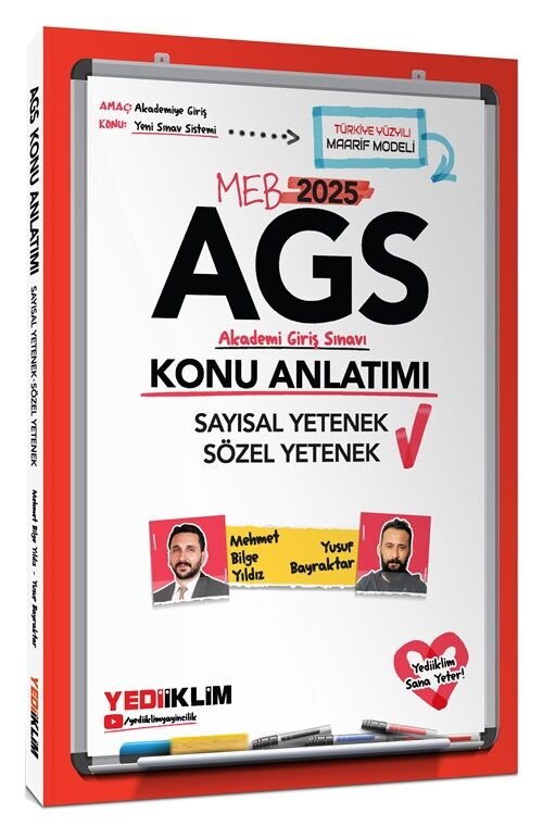 Yediiklim 2025 MEB-AGS Sözel-Sayısal Yetenek Konu Anlatımı - Mehmet Bilge Yıldız, Yusuf Bayraktar Yediiklim Yayınları