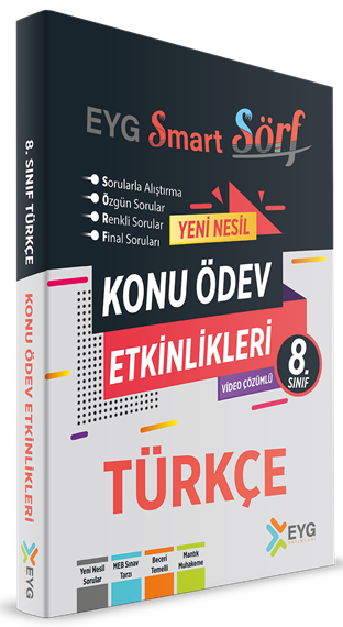 EYG Yayınları 8. Sınıf Türkçe SMART SÖRF Konu Ödev Testleri Çözümlü EYG Yayınları