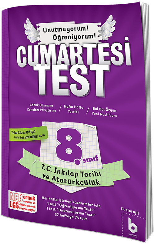 Basamak 8. Sınıf LGS TC İnkılap Tarihi ve Atatürkçülük Cumartesi Test Basamak Yayınları