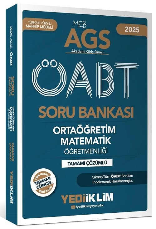 Yediiklim 2025 ÖABT MEB-AGS Lise Ortaöğretim Matematik Öğretmenliği Soru Bankası Çözümlü Yediiklim Yayınları