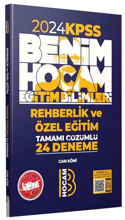 Benim Hocam 2024 KPSS Eğitim Bilimleri Rehberlik ve Özel Eğitim 24 Deneme Çözümlü - Can Köni Benim Hocam Yayınları