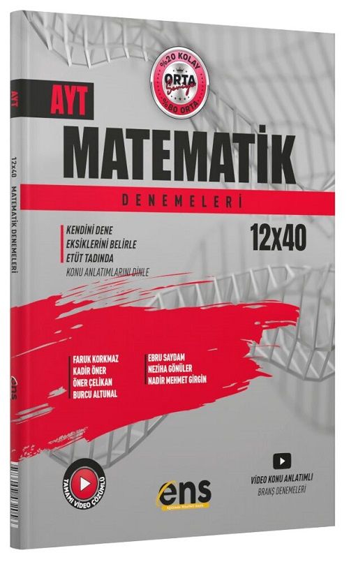 ENS Yayınları YKS AYT Matematik 12x40 Deneme ENS Yayınları