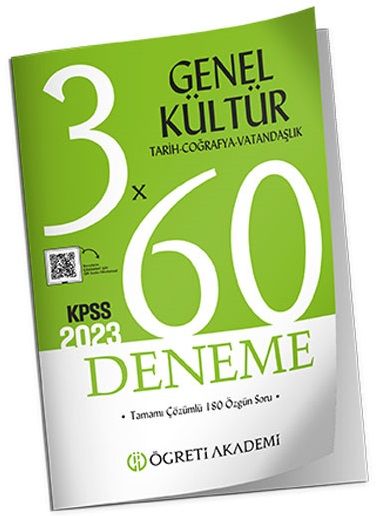 SÜPER FİYAT - Öğreti 2023 KPSS Genel Kültür 3x60 Deneme Çözümlü Öğreti Akademi