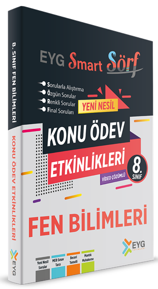 EYG Yayınları 8. Sınıf Fen Bilimleri SMART SÖRF Konu Ödev Testleri Çözümlü EYG Yayınları