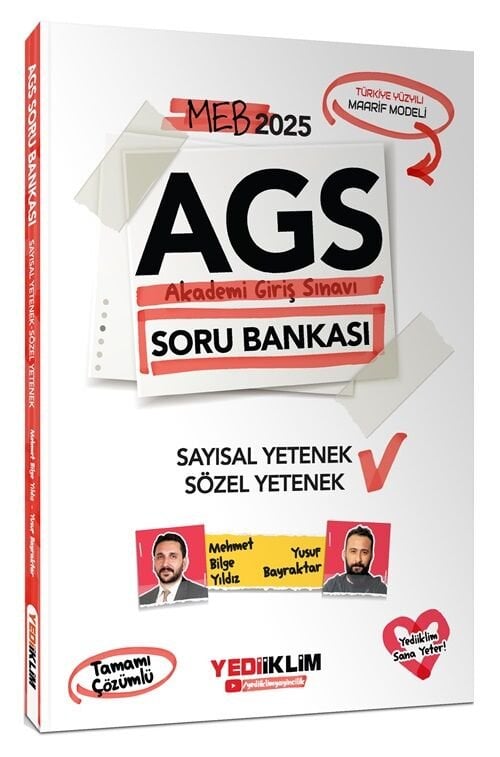 Yediiklim 2025 MEB-AGS Sözel-Sayısal Yetenek Soru Bankası Çözümlü - Mehmet Bilge Yıldız, Yusuf Bayraktar Yediiklim Yayınları