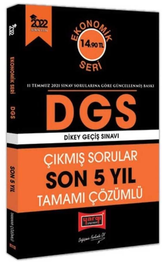 SÜPER FİYAT - Yargı 2022 DGS Çıkmış Sorular Son 5 Yıl Çözümlü Ekonomik Seri Yargı Yayınları