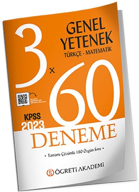 SÜPER FİYAT - Öğreti 2023 KPSS Genel Yetenek 3x60 Deneme Çözümlü Öğreti Akademi