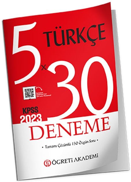 SÜPER FİYAT - Öğreti 2023 KPSS Türkçe 5x30 Deneme Çözümlü Öğreti Akademi