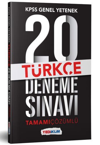 SÜPER FİYAT - Yediiklim 2019 KPSS Türkçe 20 Deneme Çözümlü Yediiklim Yayınları