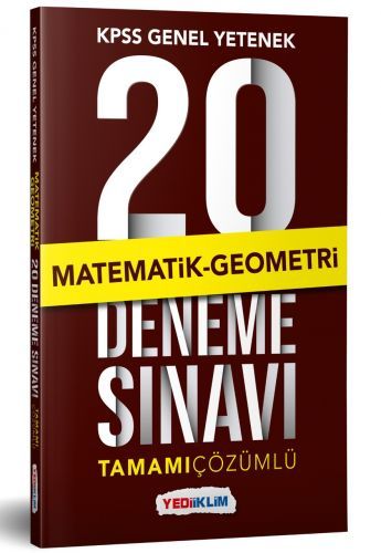 SÜPER FİYAT - Yediiklim 2019 KPSS Matematik-Geometri 20 Deneme Çözümlü Yediiklim Yayınları