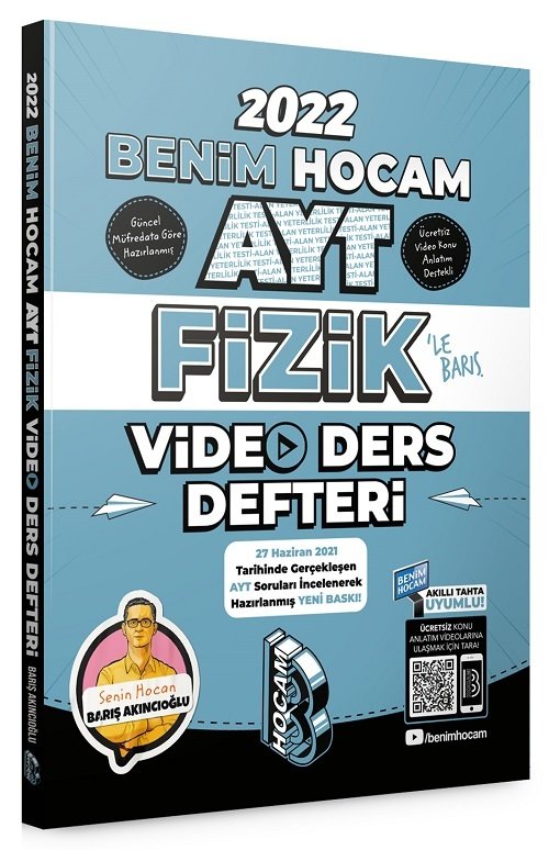 SÜPER FİYAT - Benim Hocam 2022 YKS AYT Fizik Video Ders Defteri - Barış Akıncıoğlu Benim Hocam Yayınları