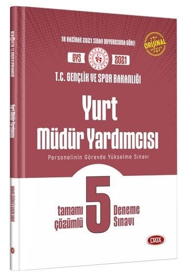 Data 2021 GYS Gençlik ve Spor Bakanlığı Yurt Müdür Yardımcısı 5 Deneme Çözümlü Görevde Yükselme Data Yayınları