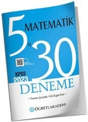 SÜPER FİYAT - Öğreti 2023 KPSS Matematik 5x30 Deneme Çözümlü Öğreti Akademi