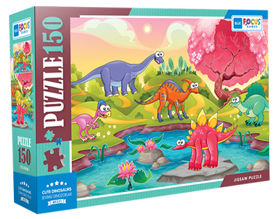 Cute Dinosaurs Sevimli Dinozorlar 150 Parça Puzzle Blue Focus Games