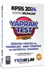 SÜPER FİYAT - Yediiklim 2024 KPSS Eğitim Bilimleri Öğretim Yöntem Teknikleri Yaprak Test Çek Kopart Yediiklim Yayınları