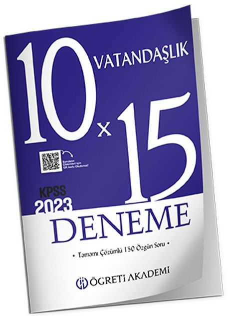 SÜPER FİYAT - Öğreti 2023 KPSS Vatandaşlık 10x15 Deneme Çözümlü Öğreti Akademi