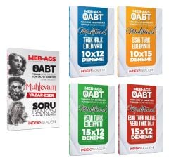 İndeks Akademi 2025 ÖABT MEB-AGS Türkçe-Türk Dili Edebiyatı Muhtevam Yazar Eser Soru Bankası + 51 Deneme 5 li Set İndeks Akademi Yayıncılık