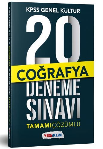 SÜPER FİYAT - Yediiklim 2019 KPSS Coğrafya 20 Deneme Çözümlü Yediiklim Yayınları