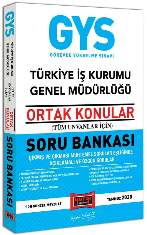 Yargı 2020 GYS Türkiye İş Kurumu Genel Müdürlüğü Ortak Konular Soru Bankası Görevde Yükselme Yargı Yayınları