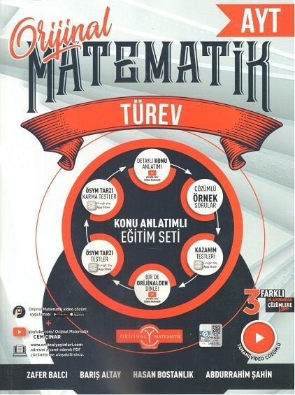 Orijinal YKS AYT Matematik Türev Konu Anlatımlı Eğitim Seti Orijinal Yayınları