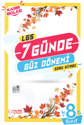 Palme 8. Sınıf 7 Günde Güz Dönemi Soru Kitabı Palme Yayınları