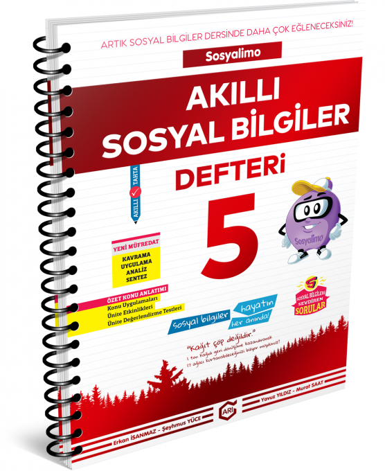 SÜPER FİYAT - Arı Yayınları 5. Sınıf Sosyalimo Akıllı Sosyal Bilgiler Defteri Arı Yayınları