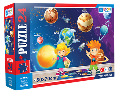 Planets Gezegenler 24 Parça Yer Puzzle Blue Focus Games