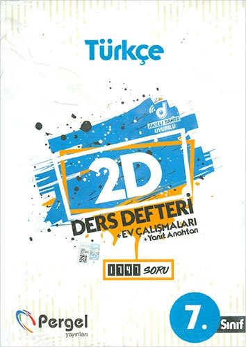 Pergel 7. Sınıf Türkçe 2D Ders Defteri Pergel Yayınları