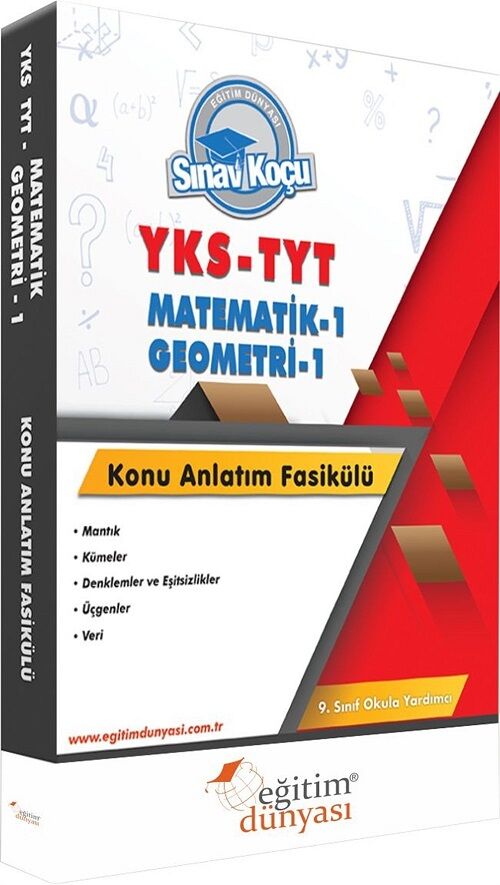 SÜPER FİYAT - Eğitim Dünyası YKS TYT 9. Sınıf Matematik-1 Geometri-1 Sınav Koçu Konu Anlatımı Fasikülü Eğitim Dünyası Yayınları