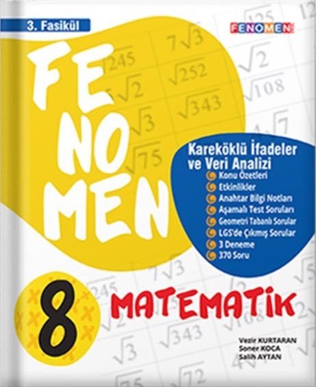 Gama 8. Sınıf Matematik Fenomen Kareköklü İfadeler ve Veri Analizi 3. Fasikül Gama Yayınları