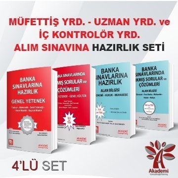 Akademi Banka Sınavları Müfettiş-Uzman ve İç Kontrolör Yardımcılığı Hazırlık 4 lü Set Akademi Consulting Yayınları